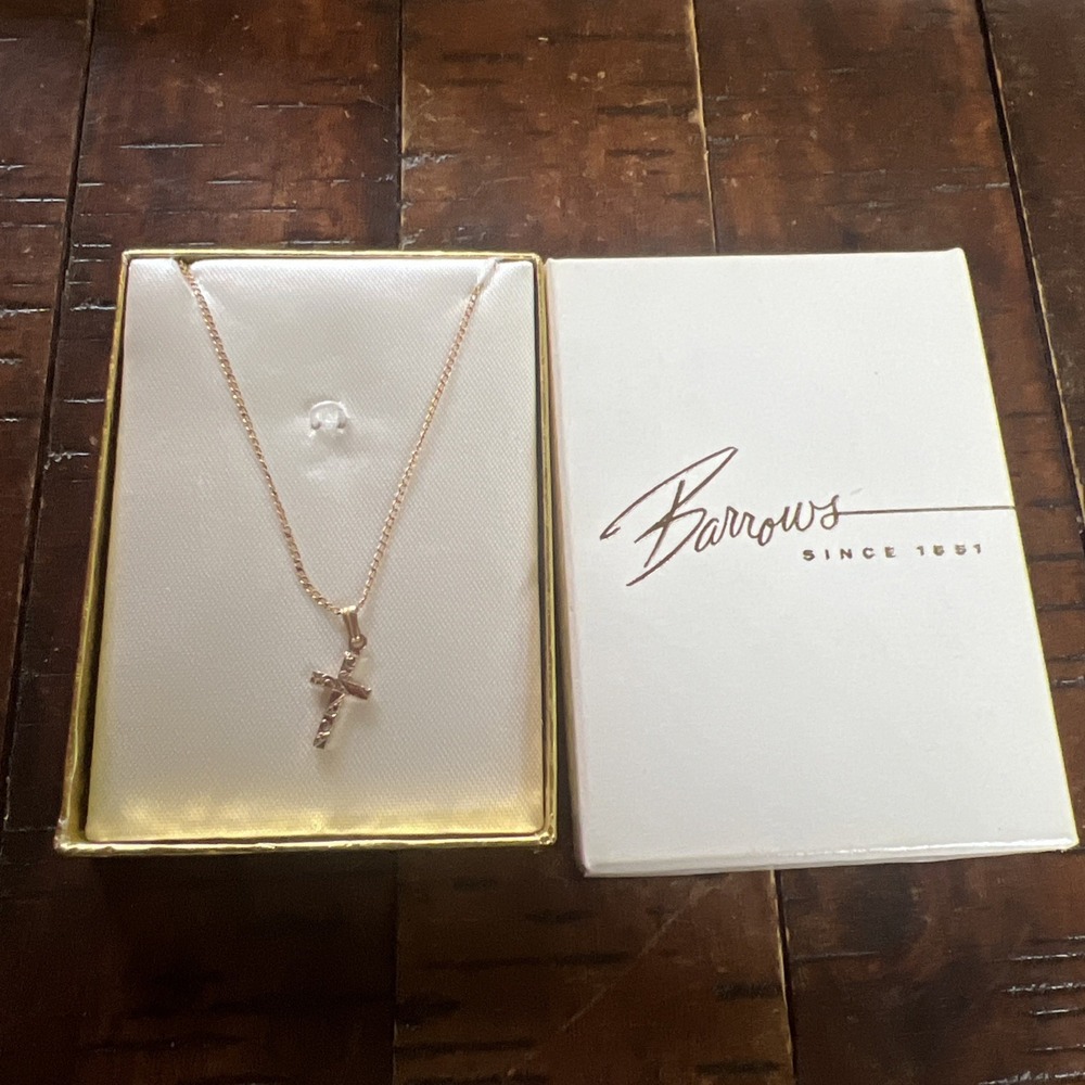 Beautiful Vintage Cross Necklace 1/20, 12K GF Gold Filled HFB Henry F. Barrows